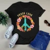 Peace Love Hippie Tie Die Peace Sign Floral Flower Gift Tshirt