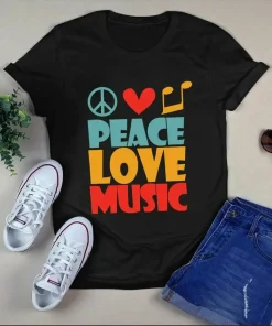 Peace Love Music Hippie Retro tShirt