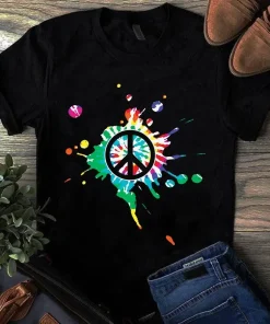 Peace Sign Patriotic Hippie Tie Dye tShirt