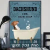 Piebald Dachshund and Co Bath Soap Wash Your Paws Dog Poster