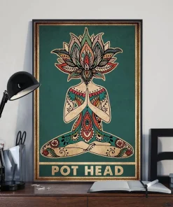 Pot Head Yoga Meditation Home Decor Wallart Poster