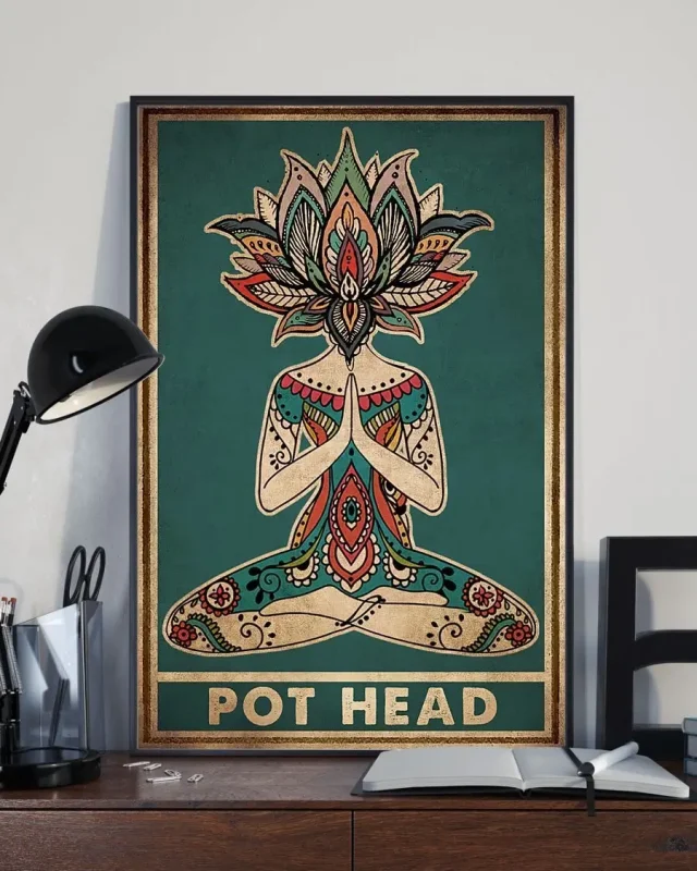 Pot Head Yoga Meditation Home Decor Wallart Poster
