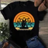 Retro Vintage Sunset Yoga Meditation Gift Tshirt