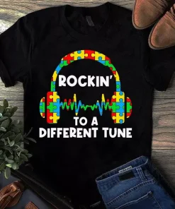 Rockin to a Different Tune Music Autism Awareness Gift Tshirt