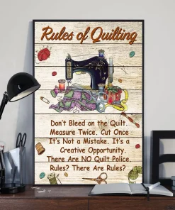 Rules of Quilting Dont Bleed on the Quilt Sewing Quilting Poster