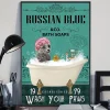Russian Blue Cat and Co Bath Soap Wash Your Paws Poster