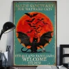 Salem Sanctuary for Wayward Cats Devil Cat Halloween Red Moon Poster