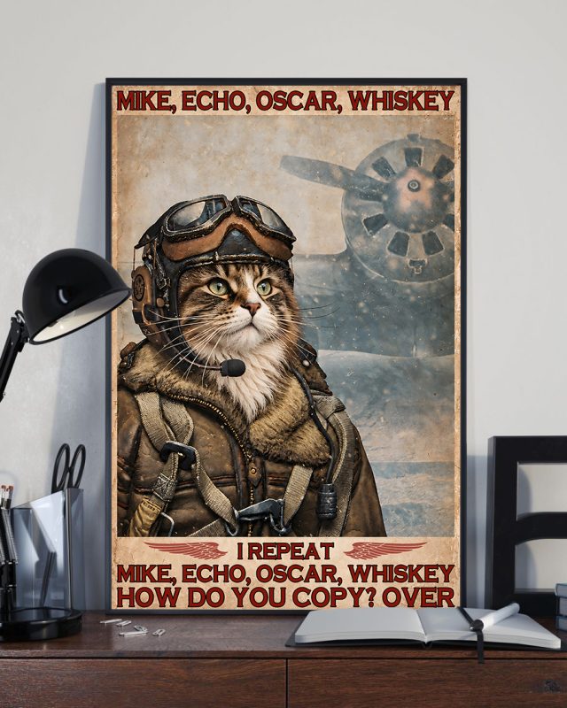 Mike Echo Oscar Whiskey I Repeat How Do You Copy Over Norwegian Forest Cat Meow Poster
