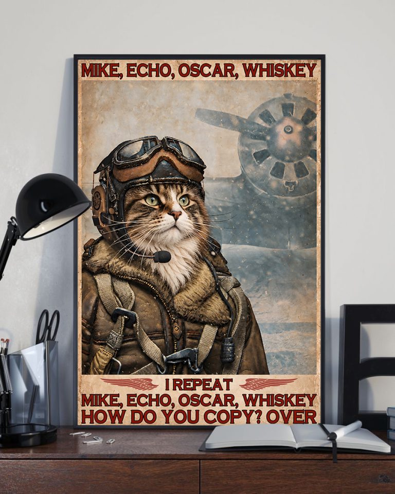 Mike Echo Oscar Whiskey I Repeat How Do You Copy Over Norwegian Forest Cat Meow Poster